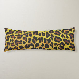 Leopard Brown and Yellow Print Body Cushion