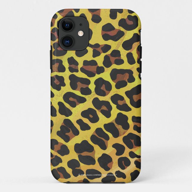 Leopard Brown and Yellow Print Case-Mate iPhone Case (Back)