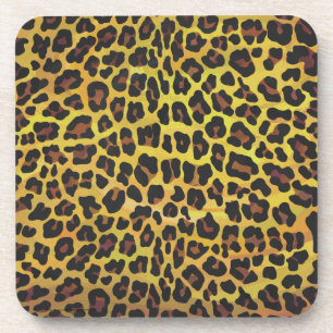 Leopard Brown and Yellow Print Coaster