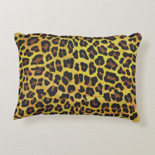 Leopard Brown and Yellow Print Decorative Cushion