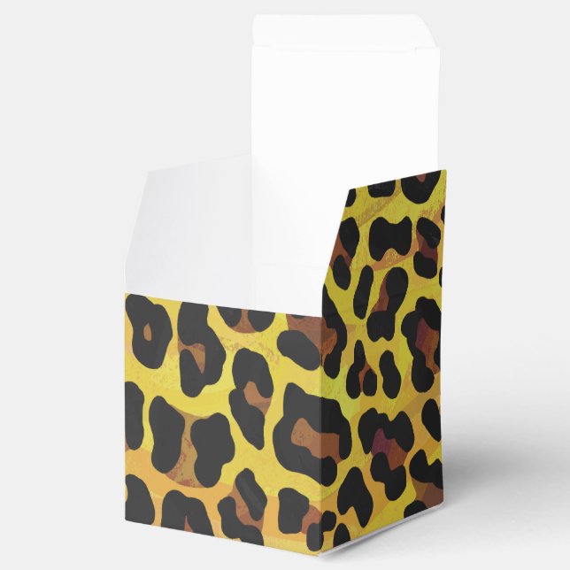 Leopard Brown and Yellow Print Favour Box (Opened)