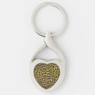 Leopard Brown and Yellow Print Key Ring