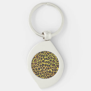 Leopard Brown and Yellow Print Key Ring