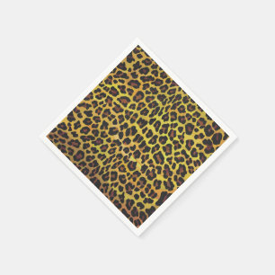 Leopard Brown and Yellow Print Napkin