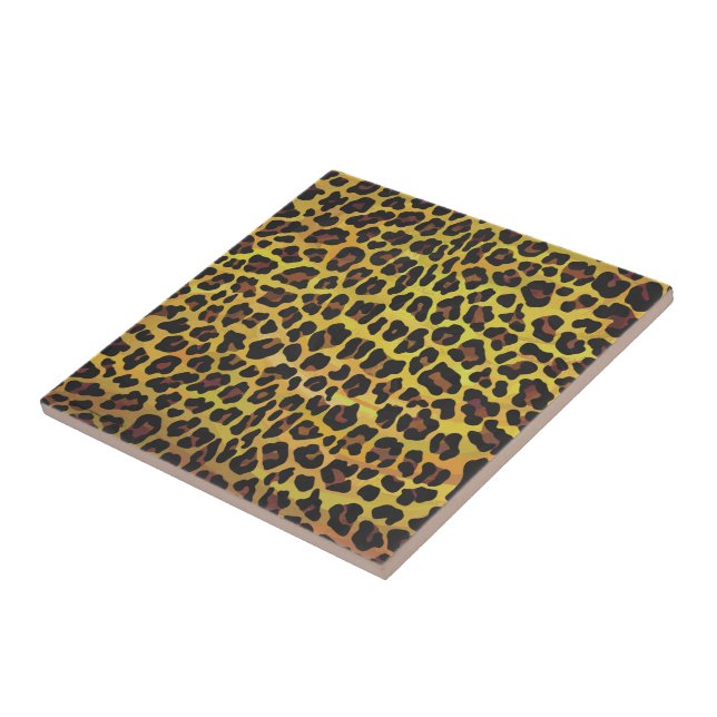 Leopard Brown and Yellow Print Tile (Side)