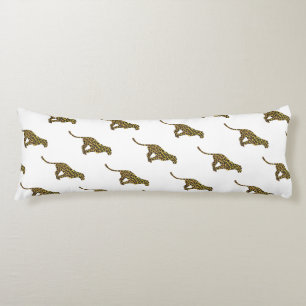 Leopard Brown and Yellow Silhouette Body Cushion
