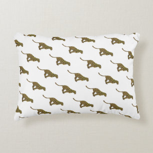 Leopard Brown and Yellow Silhouette Decorative Cushion