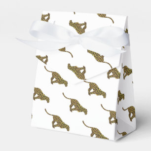 Leopard Brown and Yellow Silhouette Favour Box