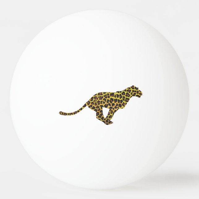 Leopard Brown and Yellow Silhouette Ping Pong Ball (Back)
