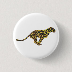 Leopard Brown and Yellow Siloette 3 Cm Round Badge