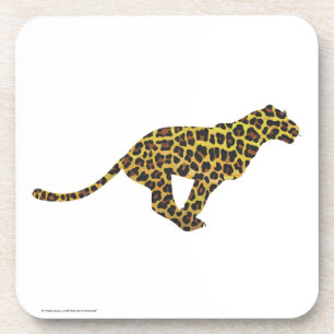 Leopard Brown and Yellow Siloette Coaster