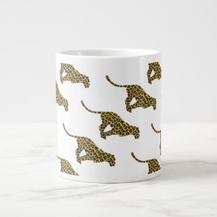 Leopard Brown and Yellow Siloette Large Coffee Mug