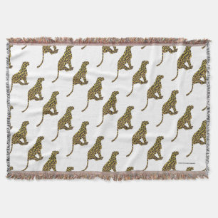 Leopard Brown and Yellow Siloette Throw Blanket