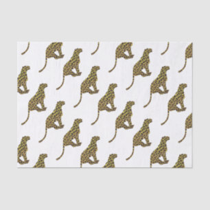 Leopard Brown and Yellow Siloette Tissue Paper