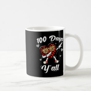 Leopard Buffalo Plaid 100 Days Y'all Of School Dab Coffee Mug