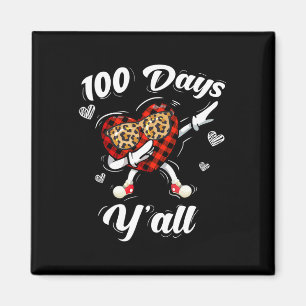 Leopard Buffalo Plaid 100 Days Y'all Of School Dab Magnet