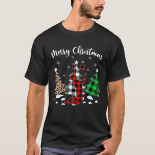 Leopard Buffalo Plaid Beach Volleyball Christmas P T-Shirt