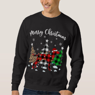 Leopard Buffalo Plaid English Pointer Dog Christma Sweatshirt