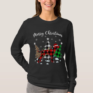 Leopard Buffalo Plaid English Pointer Dog Christma T-Shirt