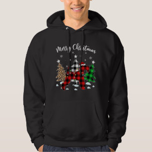 Leopard Buffalo Plaid Wire Fox Terrier Dog Christm Hoodie