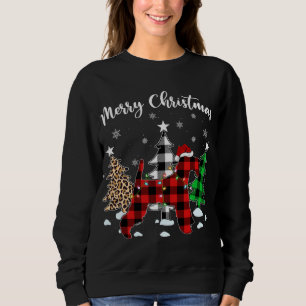 Leopard Buffalo Plaid Wire Fox Terrier Dog Christm Sweatshirt