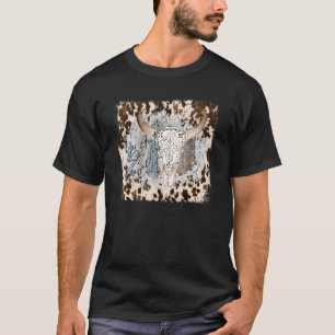 Leopard Bull Skull Ain't Seen Me Crazy Yet Western T-Shirt