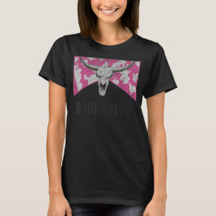 Leopard Bull Skull Western Life Country Rodeo Time T-Shirt