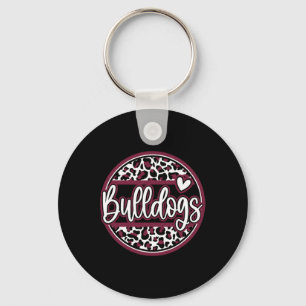 Leopard Bulldogs School Spirit Name Fan Team Back Key Ring