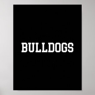 Leopard Bulldogs School Spirit Name Fan Team Back Poster