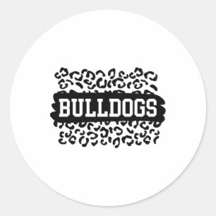 Leopard Bulldogs School Spirit Name Fan Team Ck To Classic Round Sticker