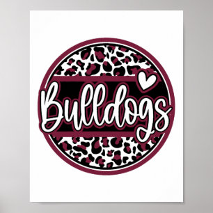 Leopard Bulldogs School Spirit Name Fan Team Ck To Poster