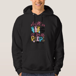 Leopard Bunny Chillin With My 1st Grade Bunnies E Hoodie