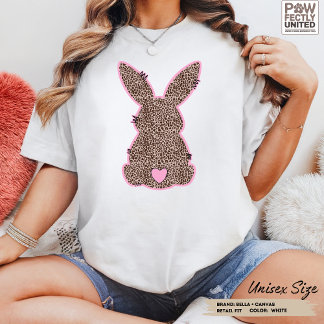 Leopard Bunny Customisable Colours Doodle Cute Pin Tri-Blend Shirt