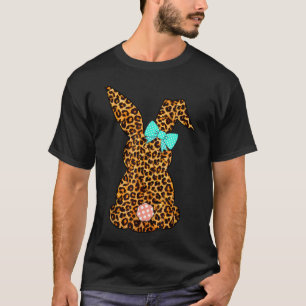 Leopard Bunny Cute Rabbit Happy Easter Day Girls W T-Shirt