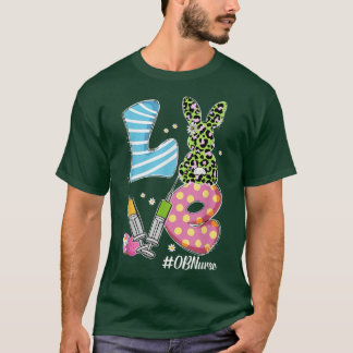Leopard Bunny LOVE OB Nurse Funny Easter Day Chris T-Shirt
