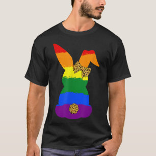 Leopard Bunny Rabbit Palm Sunday Gay Pride Easter T-Shirt