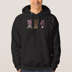 Leopard Bunny Rabbit Trio Turn Back Easter Day Boy Hoodie