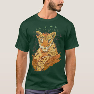 Leopard butterfly man animal motif woman animals T-Shirt