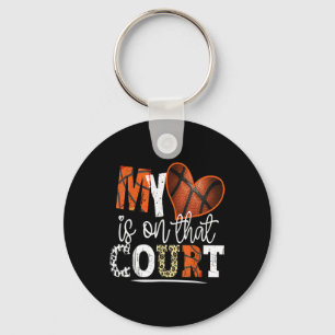 Leopard Bysketbyll Mum My Heart Is On That Court B Key Ring