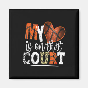 Leopard Bysketbyll Mum My Heart Is On That Court B Magnet