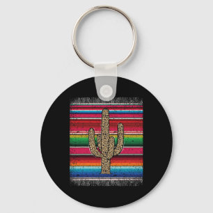 Leopard Cactus Mexican Serape Cinco De Mayo Women Key Ring
