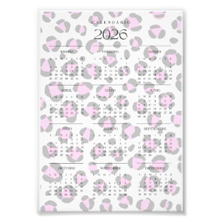 leopard calendar photo print