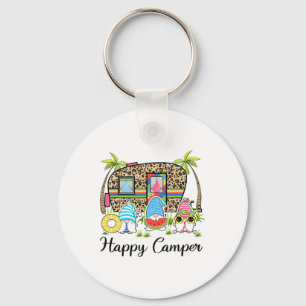 Leopard Camping Rv Gnome Camper Happy Summer Campi Key Ring