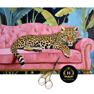 Leopard Cat Decoupage  Tissue Paper