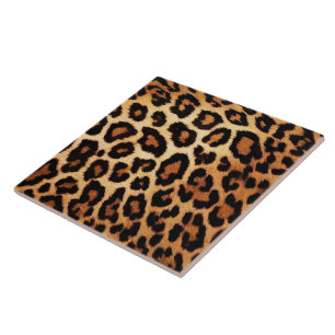 Leopard Cat Modern Animal Print Collection Ceramic Tile
