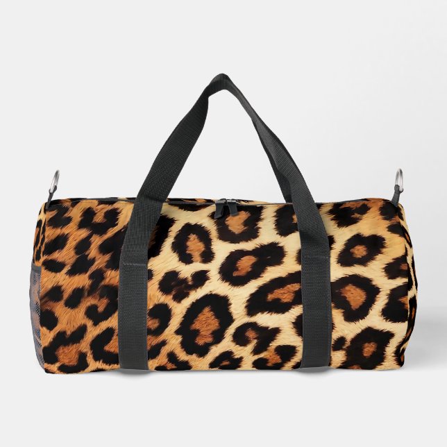 Leopard Cat Modern Animal Print Collection Duffle Bag (Back)