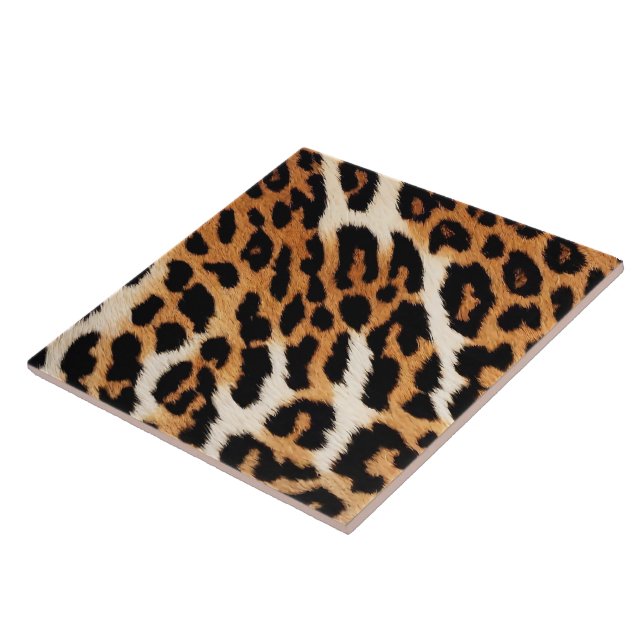 Leopard Cat Trendy Animal Print Collection Ceramic Tile (Side)