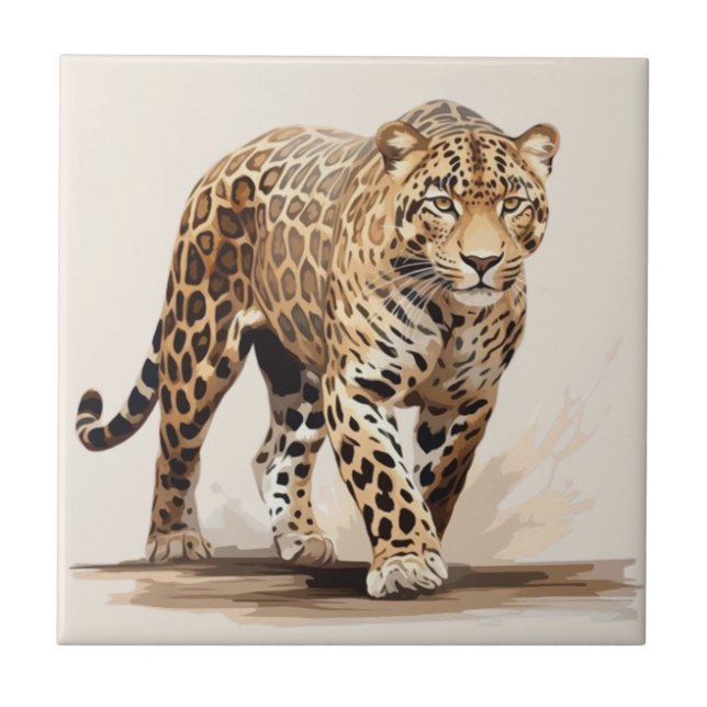 Leopard Ceramic Tile (Front)