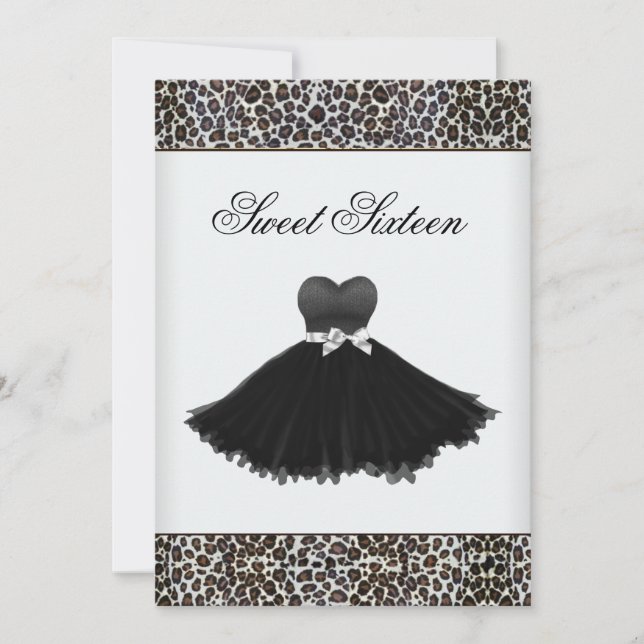 Leopard Chandelier Sweet Sixteen Birthday Party Invitation (Front)