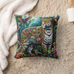 Leopard Charm: Wild Jungle Surroundings Cushion